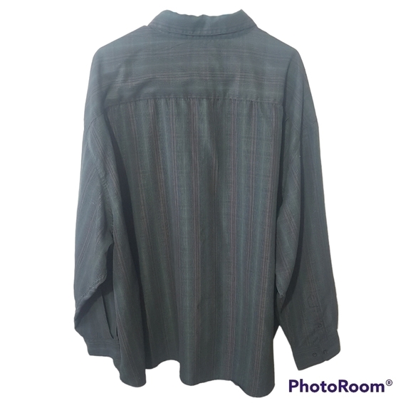 Haggar Luxury Microfibre Striped Long Sleeved Button Down Shirt - Picture 5 of 7